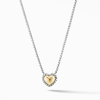 Cable Cookie Classic Heart Necklace with 18K Yellow Gold | David Yurman