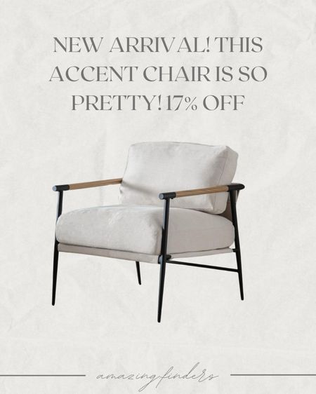 Mid-Century Accent Chair, Soft Armchair Chenille Fabric Lounge Chair with Black Metal Legs, Upholstered Leisure Chair for Living Room Bedroom Reception Room, 1PC, Beige

#LTKstyletip #LTKhome #LTKsalealert
