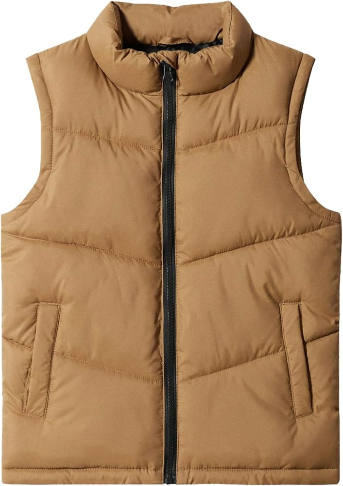 Meikulo Boys Zip Up Puffer Vest Kids Stand Collar Quilted Gilet Sleeveless Jackets Outwear with P... | Amazon (US)