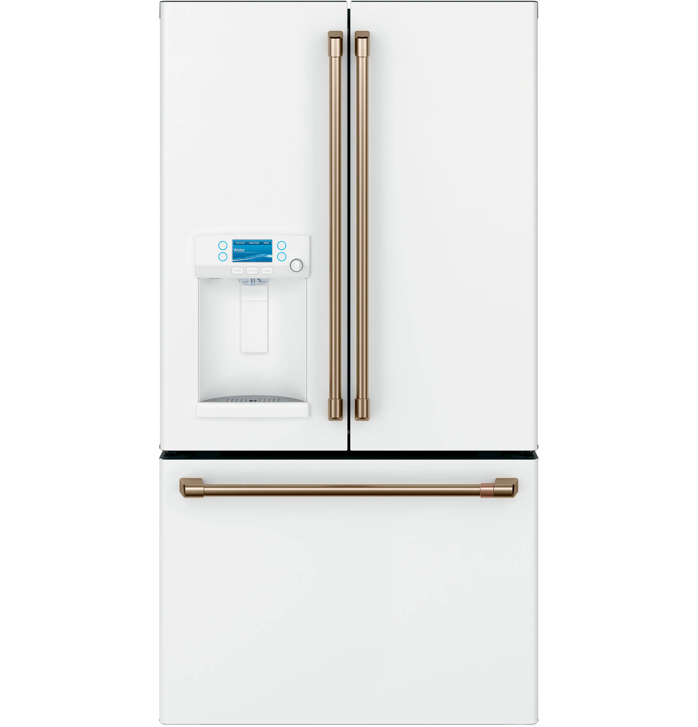 Cafe Counter-Depth 22.2-Cu. Feet 3 -Door Smart Compatible French Door Refrigerator with Ice Maker with water and Ice dispenser ( Matte White ) ENERGY | Lowe's