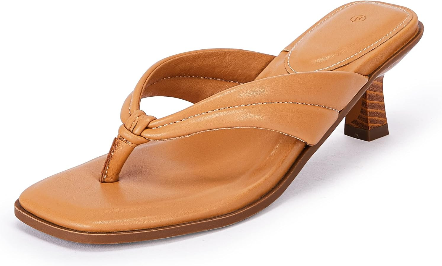 Ownmeen Womens Kitten Heel Thong Sandals Flip Flops Slip On Square Open Toe Slippers Low Stacked ... | Amazon (US)