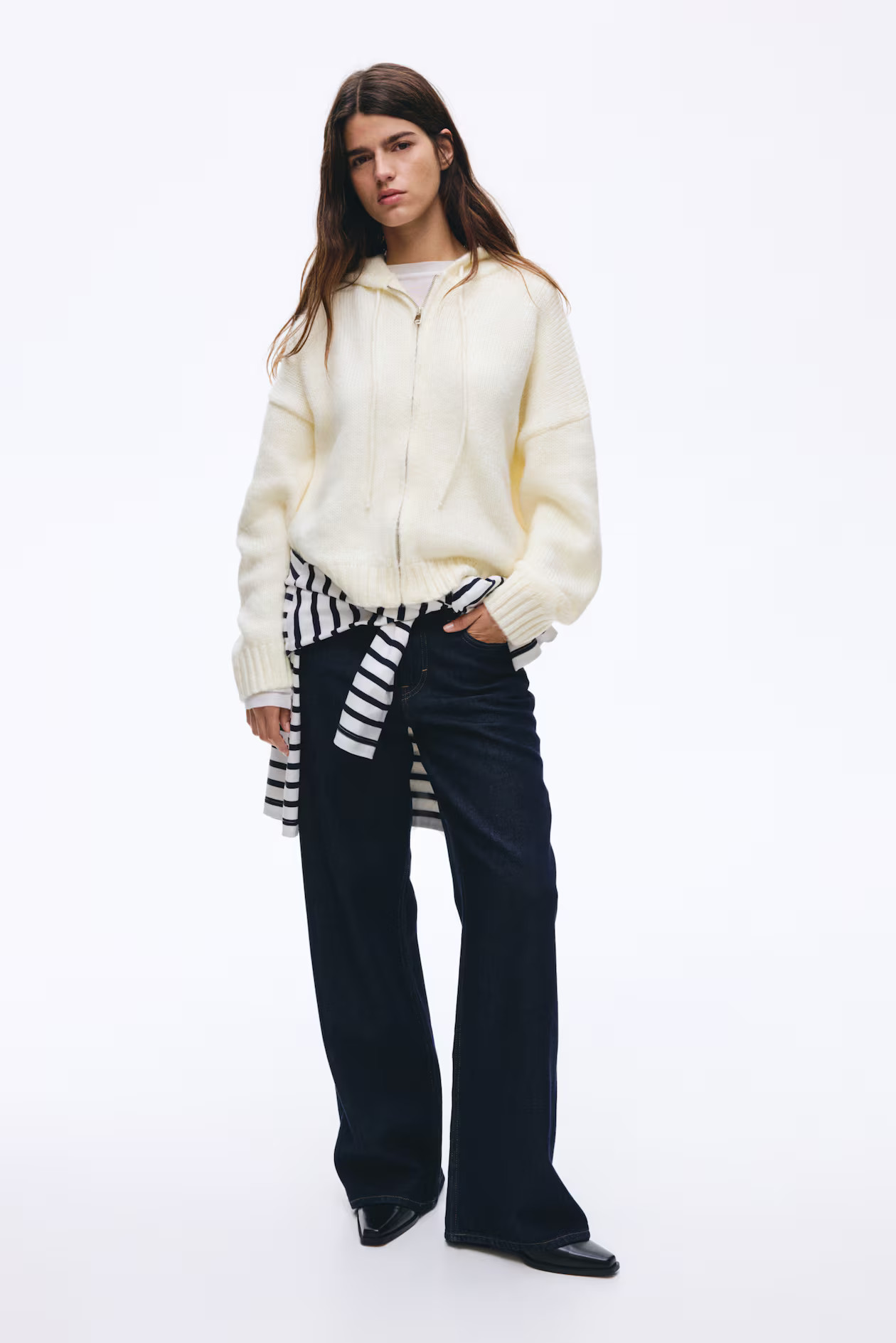 Knitted zip-through hoodie | H&M (UK, MY, IN, SG, PH, TW, HK)