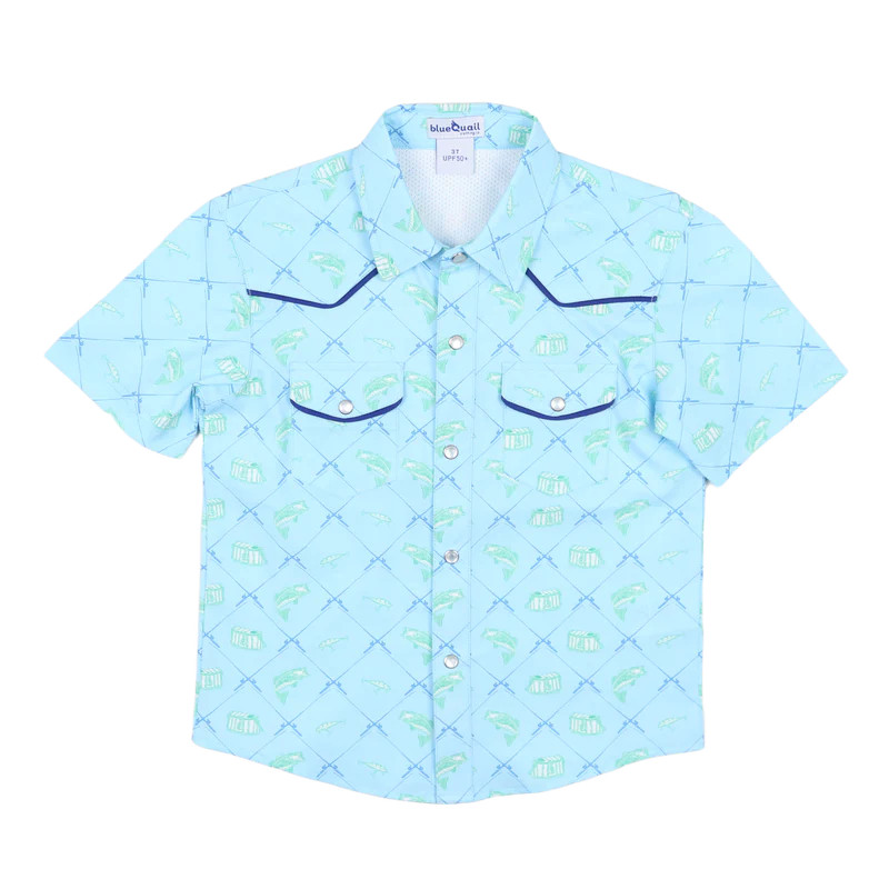 BlueQuail Fisherman Pearl Snap Shirt | JoJo Mommy