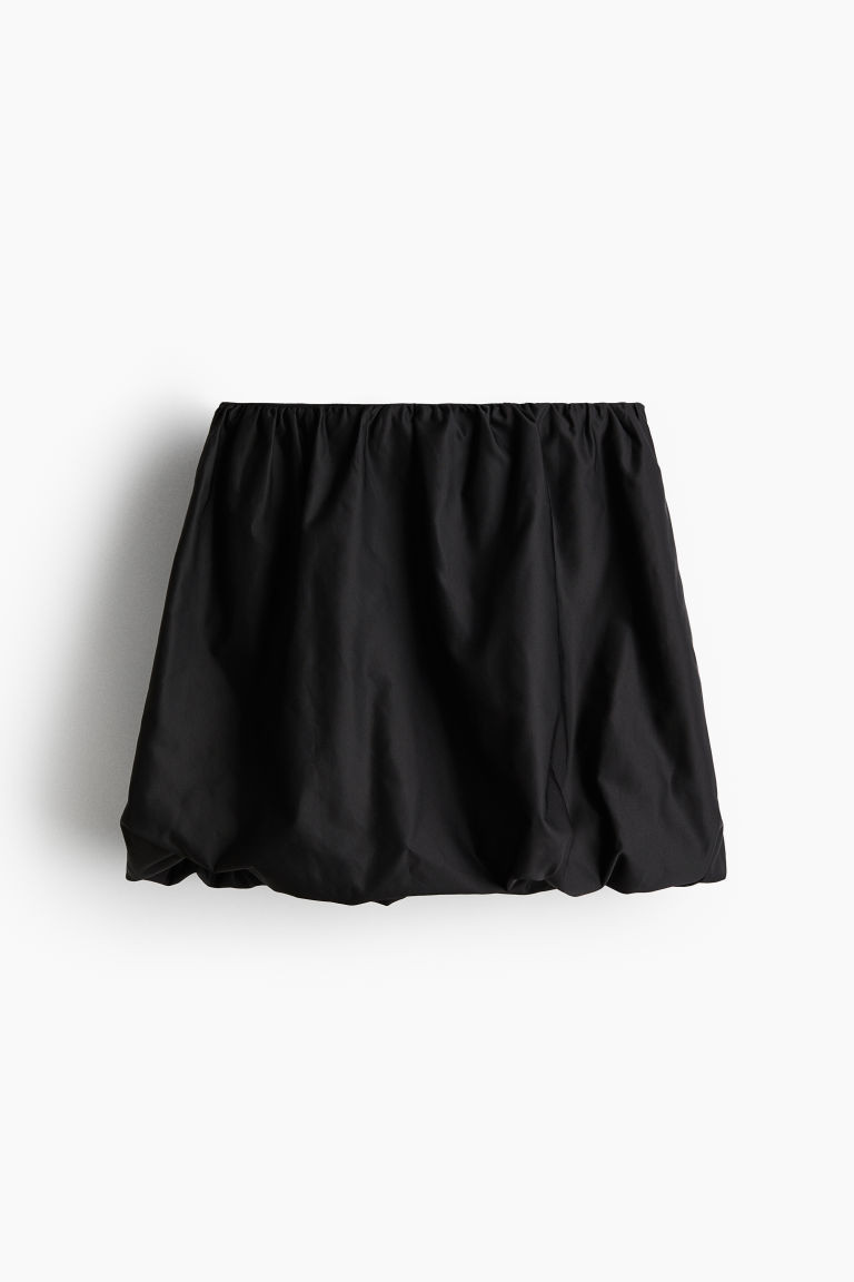 H & M - Bubble-hem mini skirt - Black | H&M (UK, MY, IN, SG, PH, TW, HK)