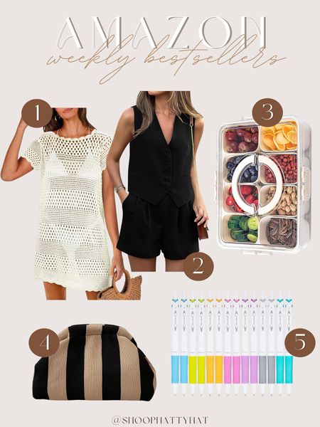 Amazon weekly best sellers - summer outfit inspo - swimsuit cover up - Amazon fashion - favorite pens - portable snack box - kid must haves - Amazon favorites 

#LTKStyleTip #LTKSeasonal #LTKFindsUnder50