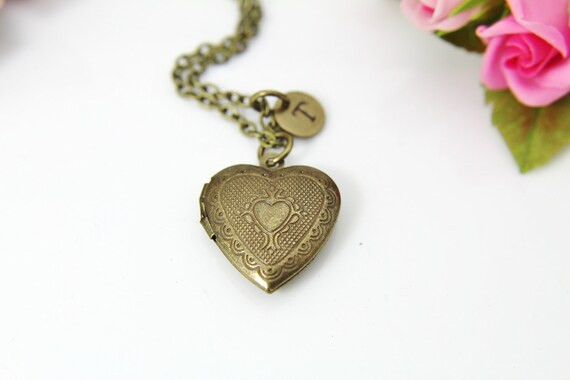 Bronze Heart Locket Pendant Necklace Love Necklace Keepsake | Etsy | Etsy (US)