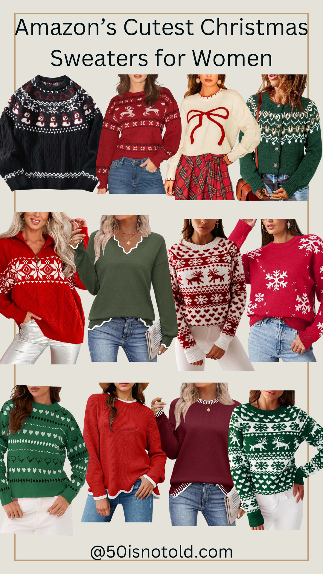 Gurls, these Christmas sweaters are FUN without being over-the-top. Festive knits, classic colors, and flattering fits that work for cookie baking, school programs, casual parties, or Christmas morning coffee. Cozy, cheerful, and easy to wear — all Amazon finds that won’t make you feel like you’re wearing a costume 

 #LTKHoliday #LTKSeasonal #LTKFindsUnder50