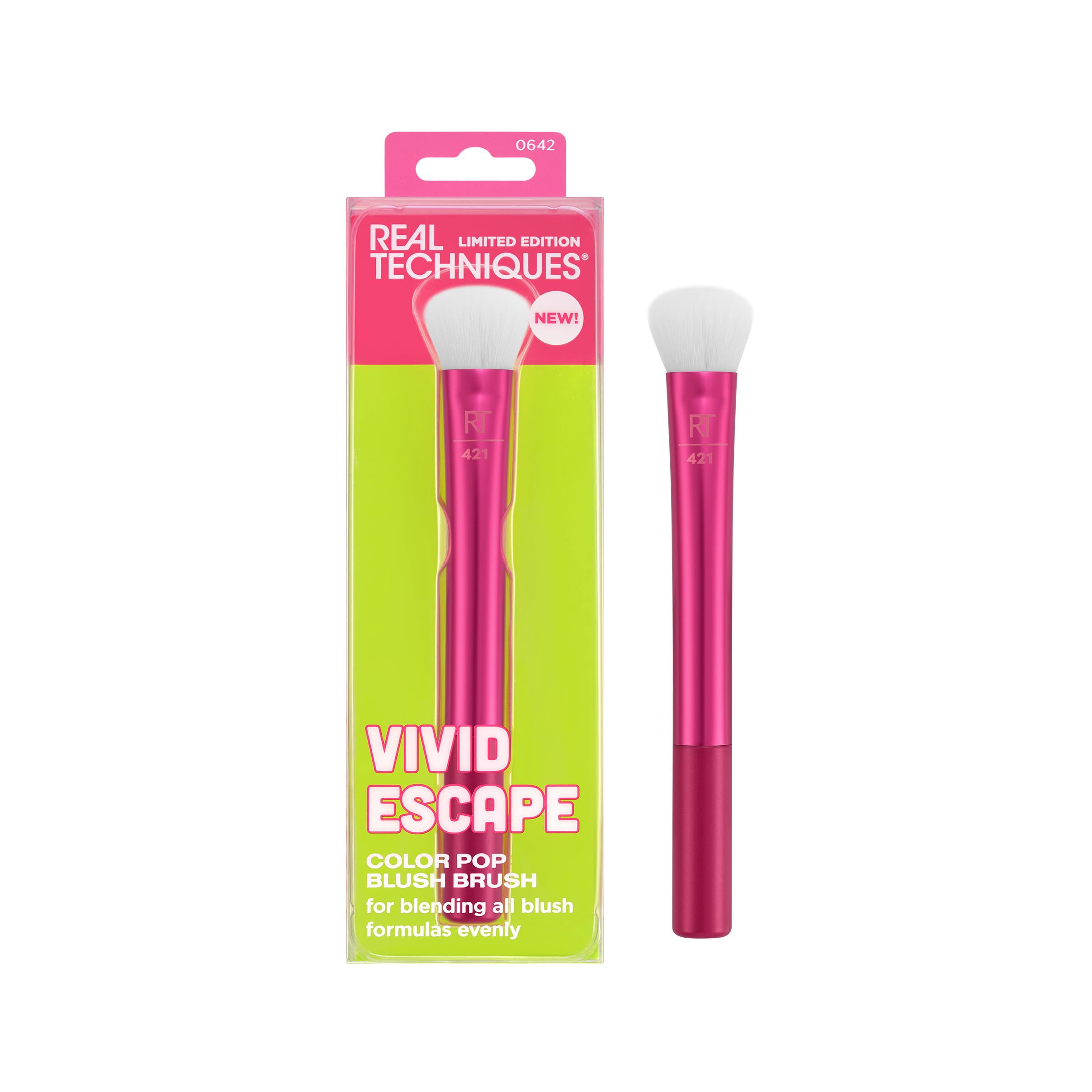 Real Techniques Vivid Escape Color Pop Blush Brush, Multipurpose Makeup Brush For Easy Blending, ... | Amazon (US)