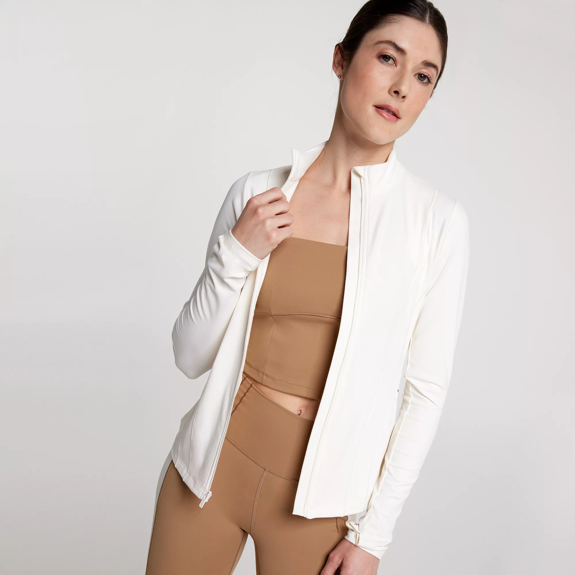 CALIA Women's Inspire Full Zip Jacket, Small, Ivory | DICK'S Sporting Goods