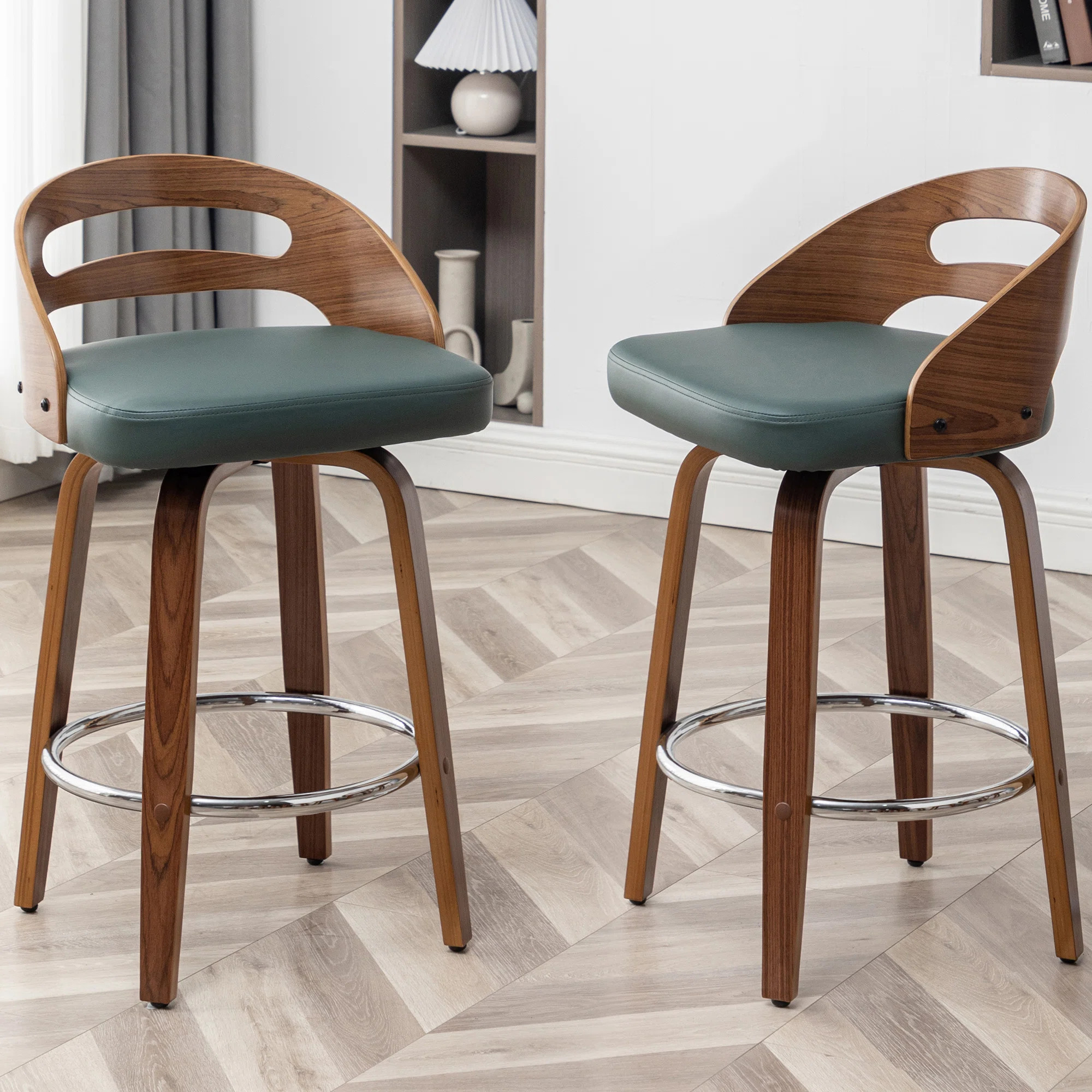 Mahtab Swivel Counter & Bar Stools (Set of 2) | Wayfair North America
