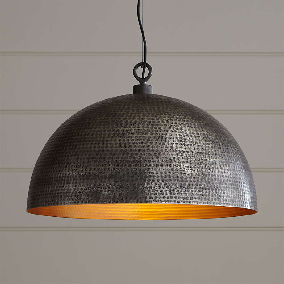Rodan Hammered Brass Metal Dome Pendant Light + Reviews | Crate and Barrel | Crate & Barrel
