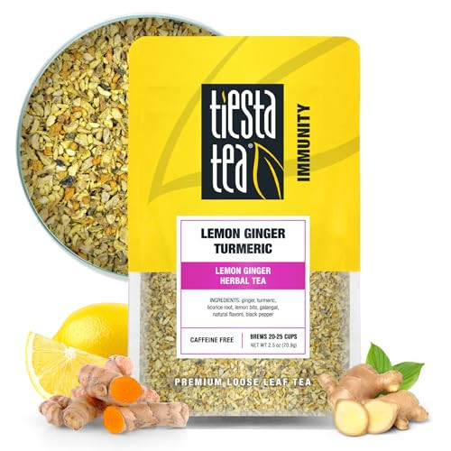 Tiesta Tea - Lemon Ginger Turmeric | Lemon Ginger Herbal Tea | Premium Loose Leaf Tea Blend | Non Caffeinated Herbal Tea | Make Hot or Iced Tea & Brews Up to 25 Cups - 2.5 Ounce Resealable Pouch | Amazon (US)