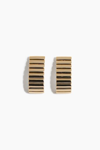 H & M - Fluted Two-Tone Earrings - Gold-Colored/Silver-Colored | H&M (US + CA)