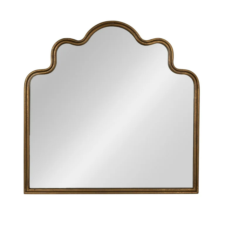 Creative Co-Op Wavy Scalloped Arched Metal Framed Wall Mirror, Gold | Walmart (US)