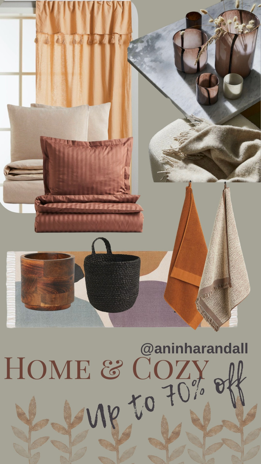 Home & Cozy | Super Sale | Up to 70% off | Bath Towel | Storage Basket | Glass Tea Light Holder | Plant Pot | Cotton Sateen Twin Duvet Cover Set | Curtain | Rug | Cotton Fitted sheet 

#LTKsalealert #LTKhome #LTKFind