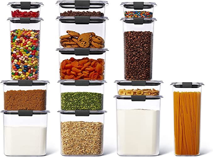 Rubbermaid 28-Piece Brilliance Food Storage Containers for Pantry with Lids for Flour, Sugar, and... | Amazon (US)