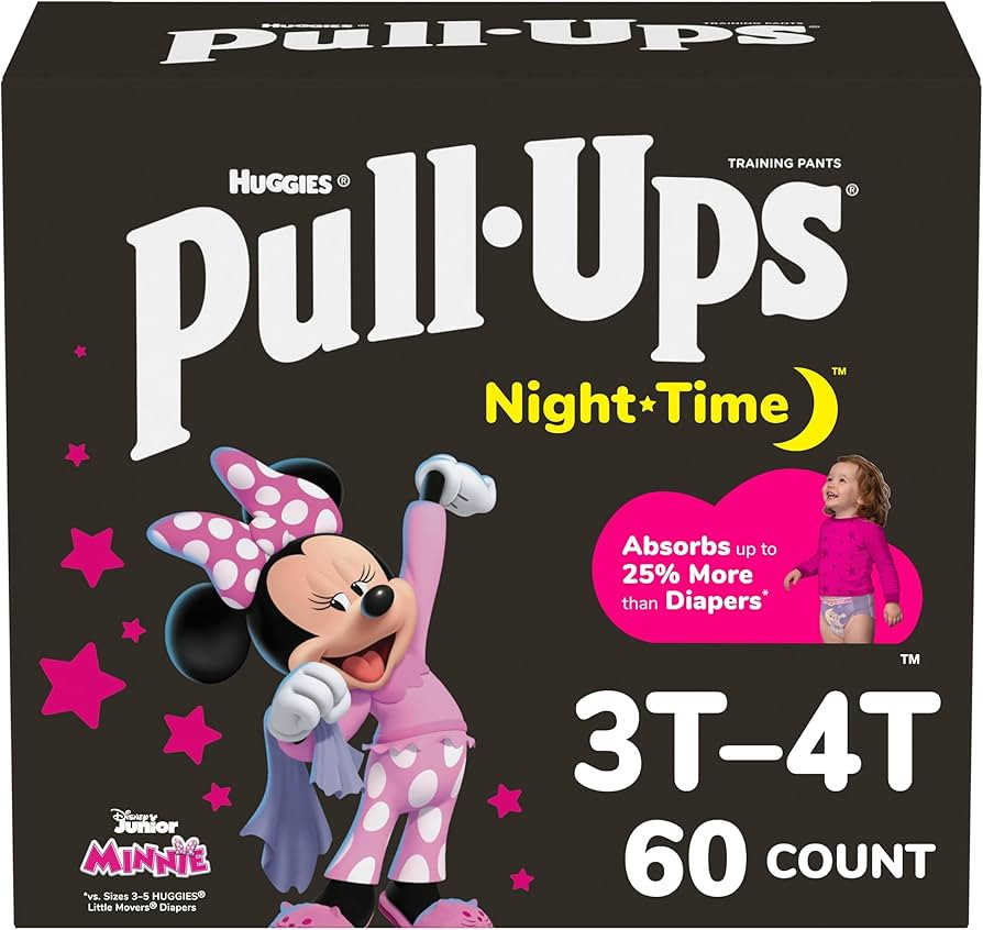 Pull-Ups Girls' Nighttime Potty Training Pants, Training Underwear, 3T-4T (32-40 lbs), 60 Ct | Amazon (US)