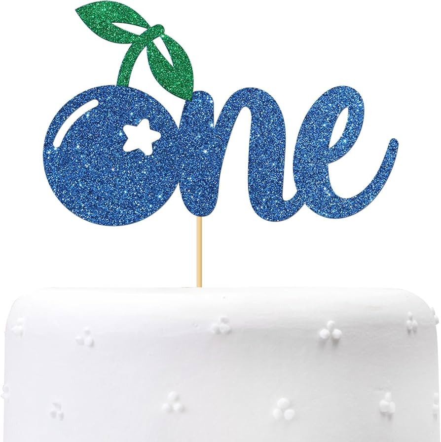 Blueberry One Cake Topper, Fruit Theme Blueberry 1st Birthday - Baby Shower - Blueberry Welcome B... | Amazon (US)