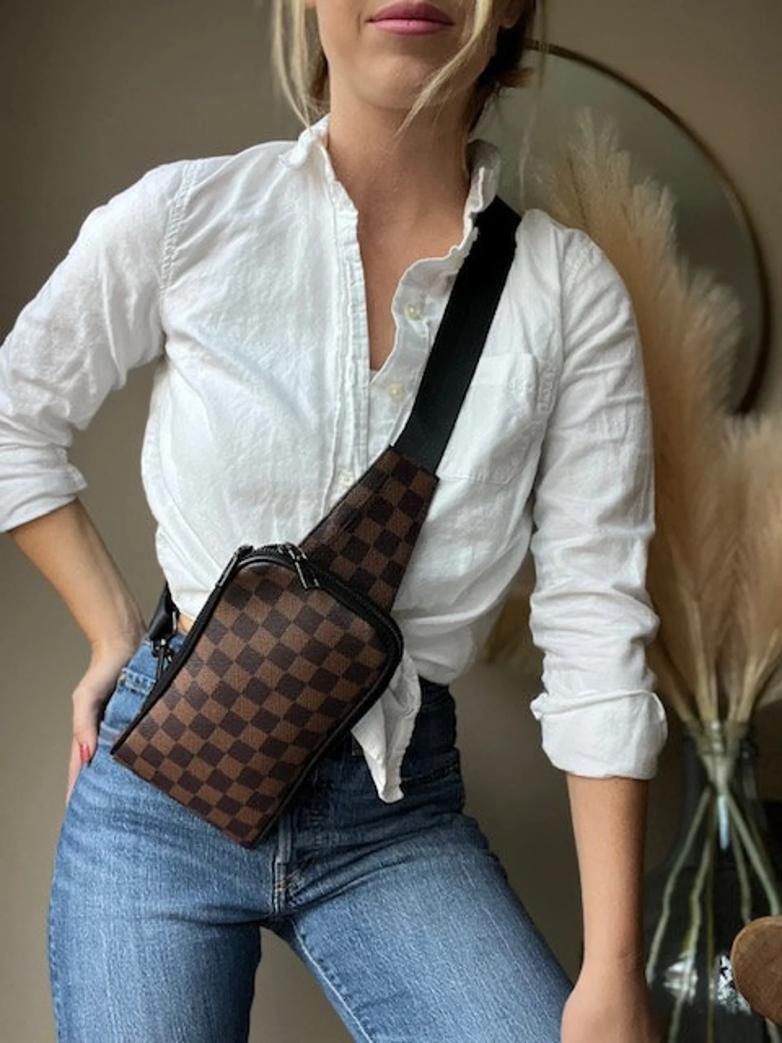 checkered bum bag sling bag fanny pack Checkers plaid | Etsy (US)