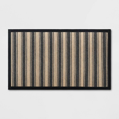 34" x 20" Vintage Striped Kitchen Rug Black/Brown - Threshold™ | Target