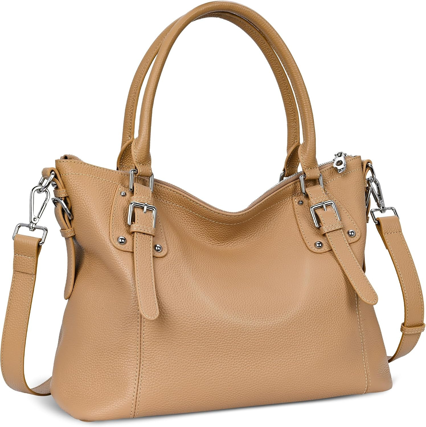 HESHE Leather Purses and Handbag for Women Shoulder Bag Tote Top Handle Bag | Amazon (US)