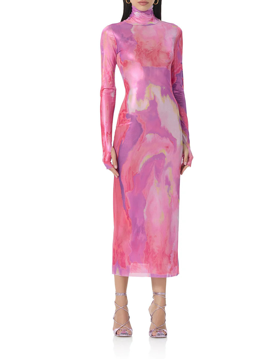 Shailene Metallic Dress - Painted Orchid | ShopAFRM