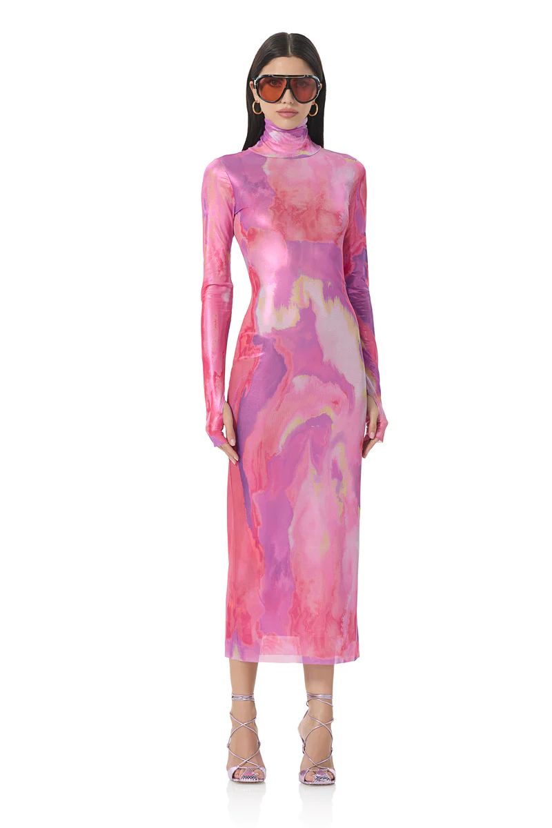 Shailene Metallic Dress - Painted Orchid | ShopAFRM