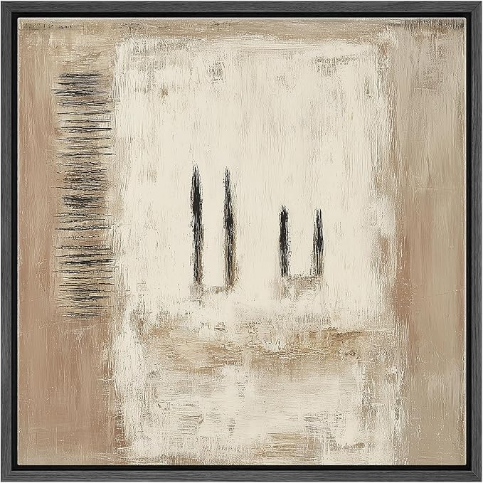SIGNWIN Framed Canvas Print Wall Art Minimalist Neutral Abstract with Vertical Accents Illustrati... | Amazon (US)