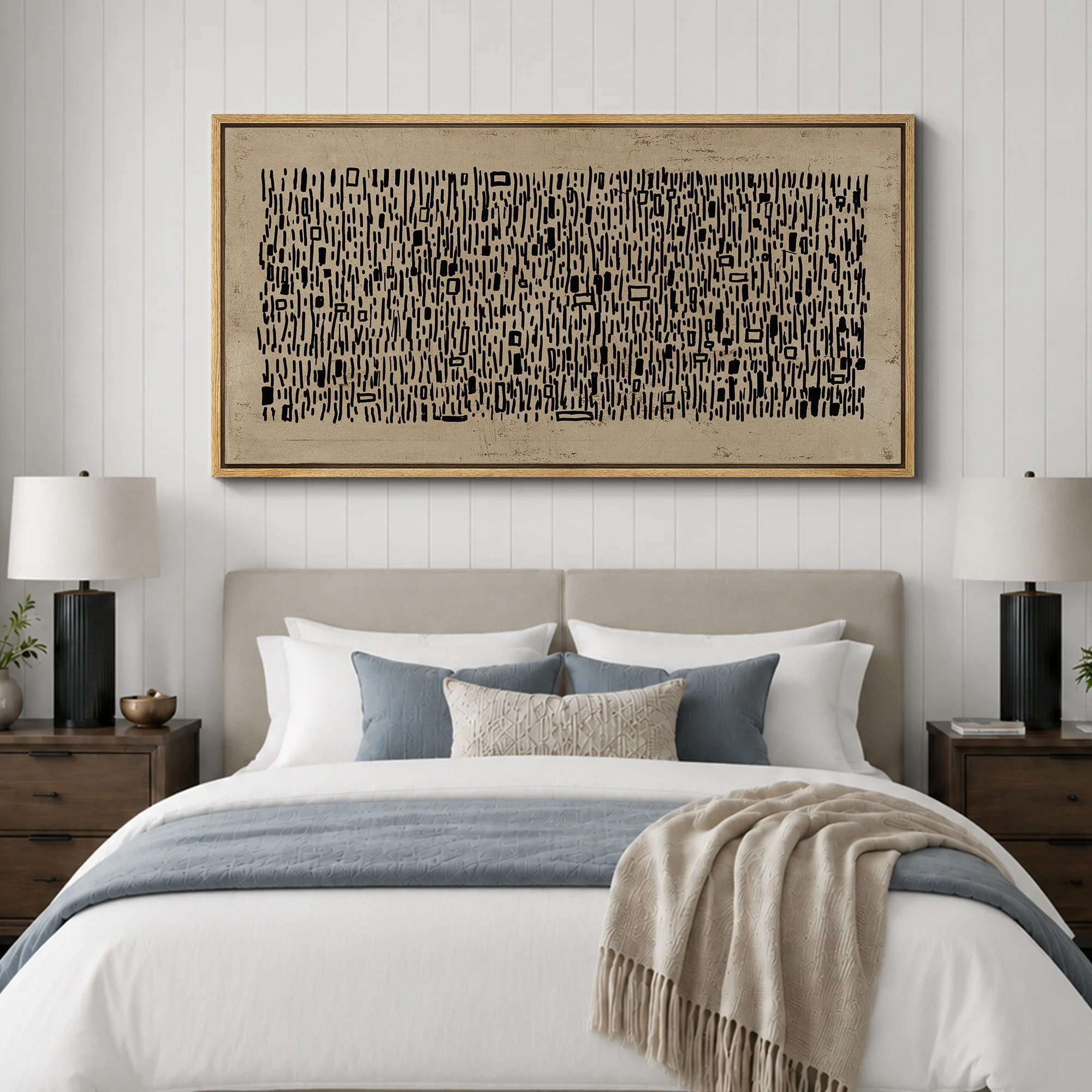 Geometric Line "Abstract Brown Black Wabi Sabi Minimalist Extra Large Framed Artwork Wall Pictures | Wayfair North America