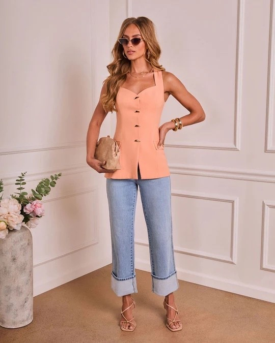 Nessia Button Down Vest Top

#LTKSaleAlert #LTKootd #LTKSpringSale