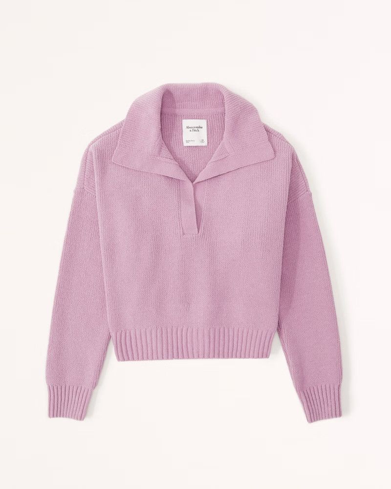 Women's Notch-Neck Sweater Polo | Women's Tops | Abercrombie.com | Abercrombie & Fitch (US)