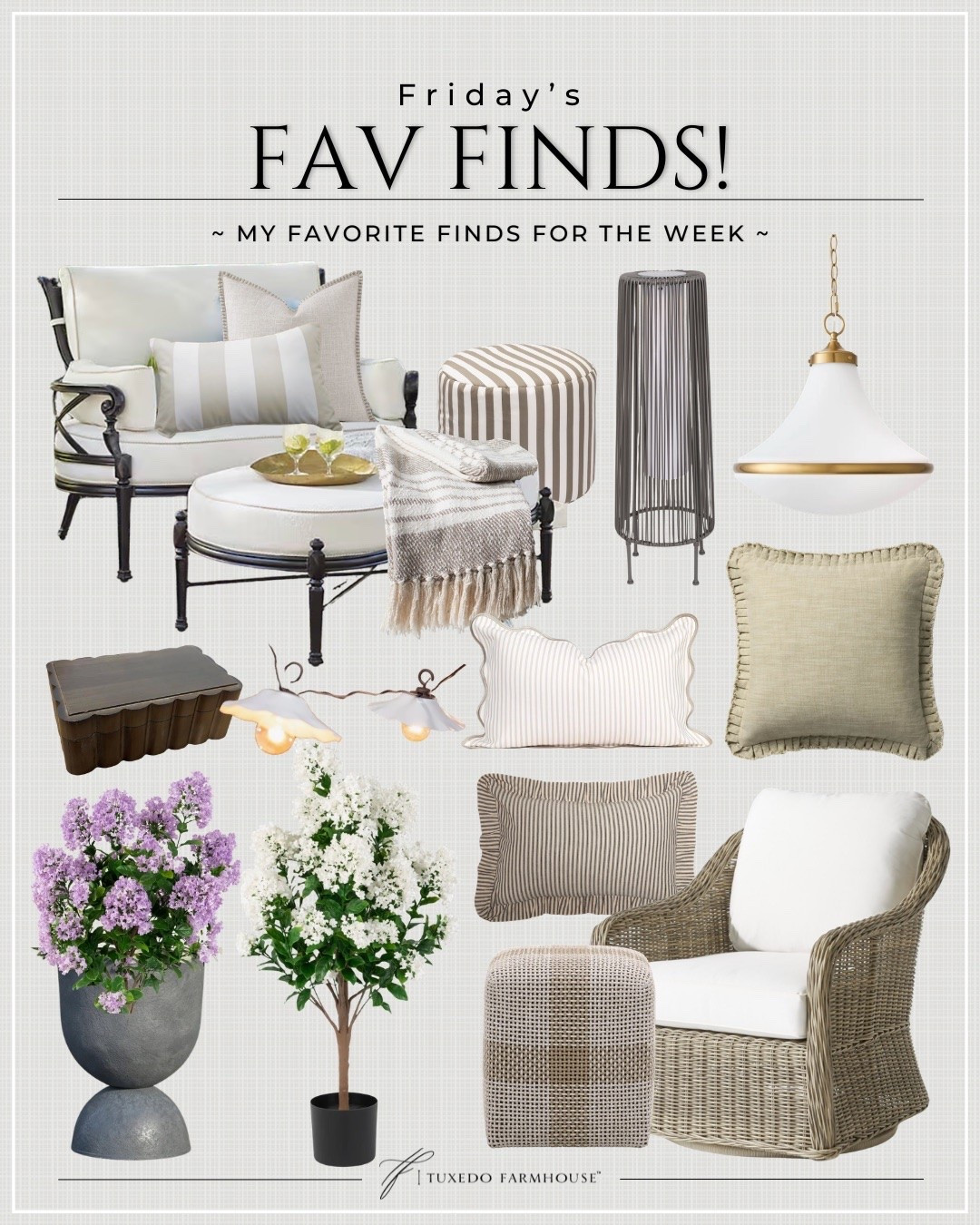 Fav Finds Friday! My favorite home decor and outdoor finds for the week. The furniture will be going on my new screen porch. Stay tuned for that and check back here each Friday for “Fav Finds!”

#LTKSeasonal #LTKHome #LTKSaleAlert