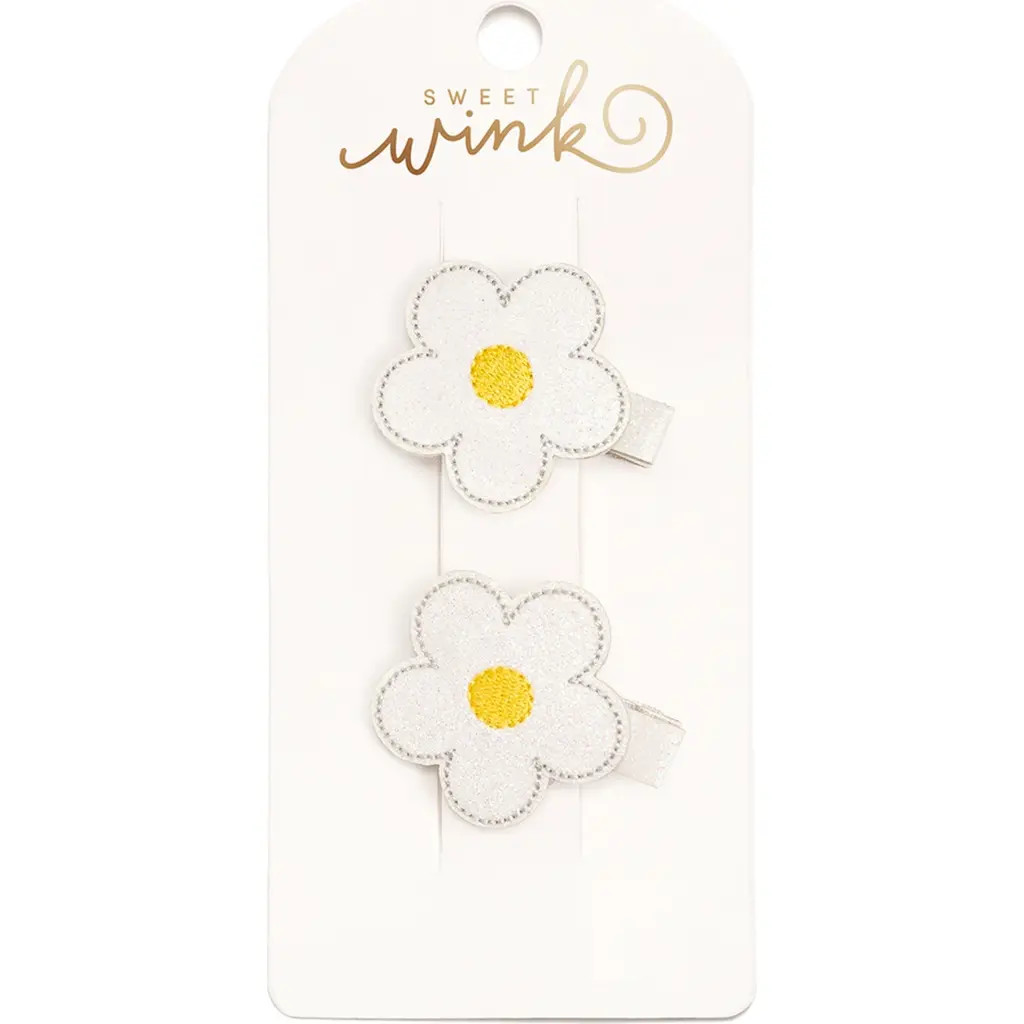 Sweet Wink Daisy Flower Clip Set in White at Nordstrom | Nordstrom