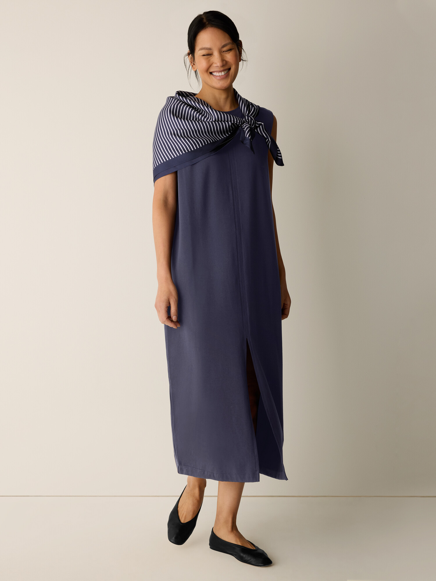 Striped Silk Twill Scarf | Eileen Fisher