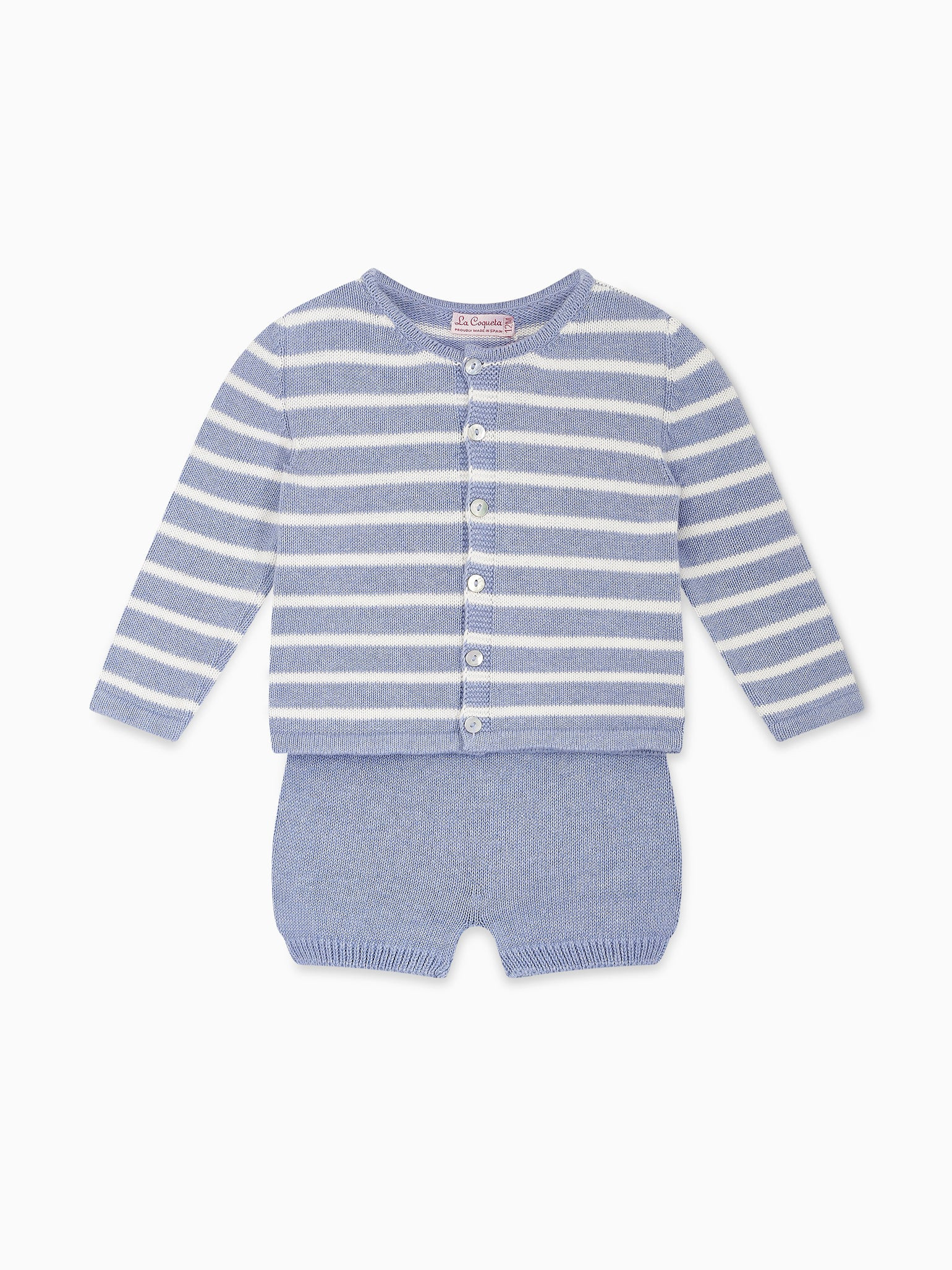 Blue Laica Cotton Baby Set | La Coqueta (US)