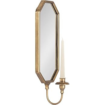Kate and Laurel Wardelle Vintage Mirrored Wall Sconce; 7 x 5 x 18; Gold; Antique Scalloped Candle... | Amazon (US)