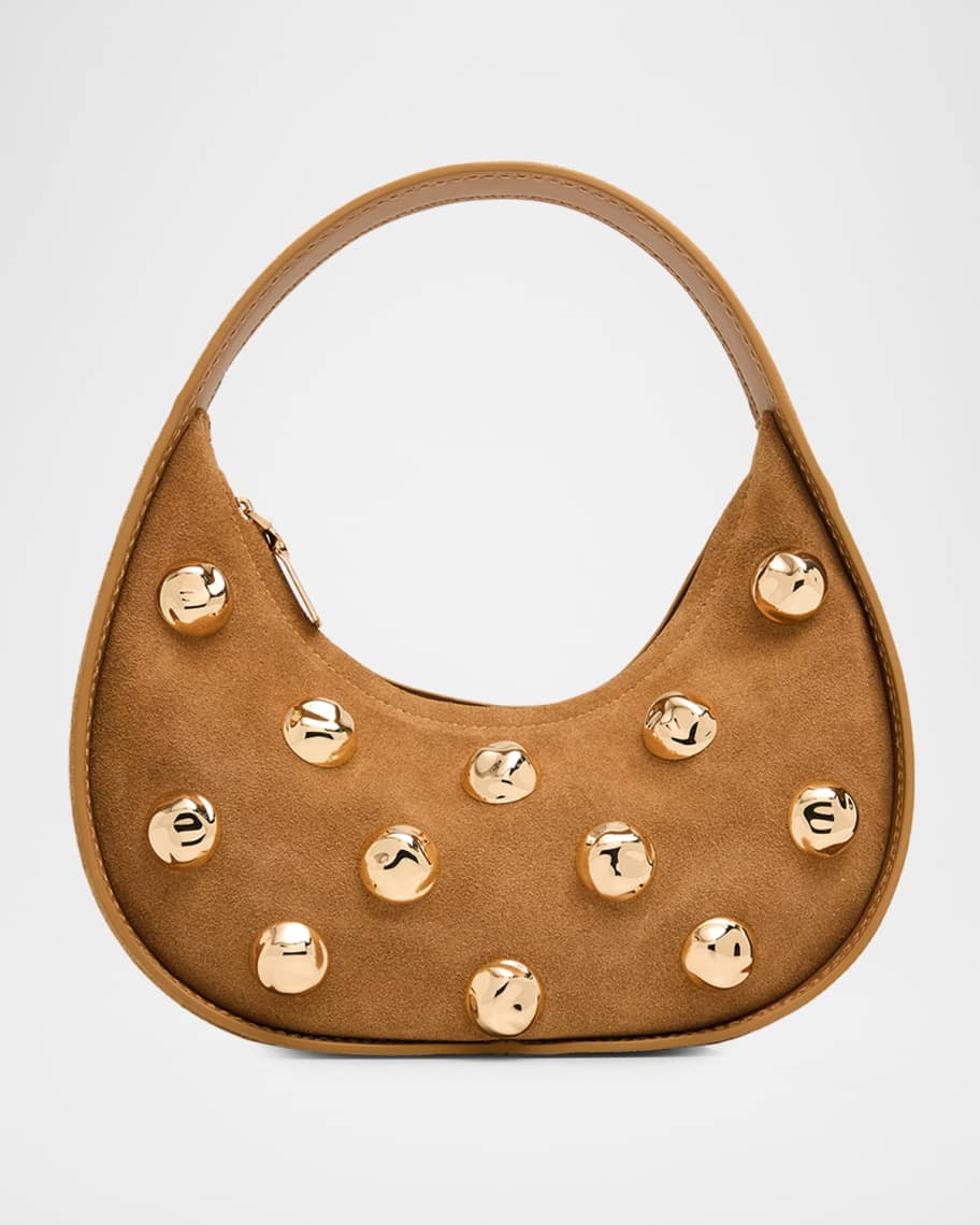 SIMKHAI Finn Studded Suede Shoulder Bag | Neiman Marcus
