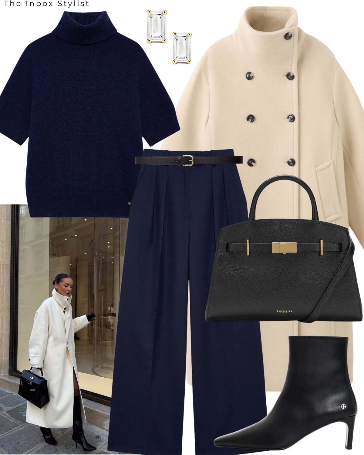 What’s more chic for AW25?! A navy two piece and funnel neck coat! 

Including funnel neck coat, navy short sleeve knit top, navy tallowed trousers, diamond stud earrings, black handbag, black heeled boots, black belt, leather gloves  

#LTKstyletip #LTKuk #LTKwinter