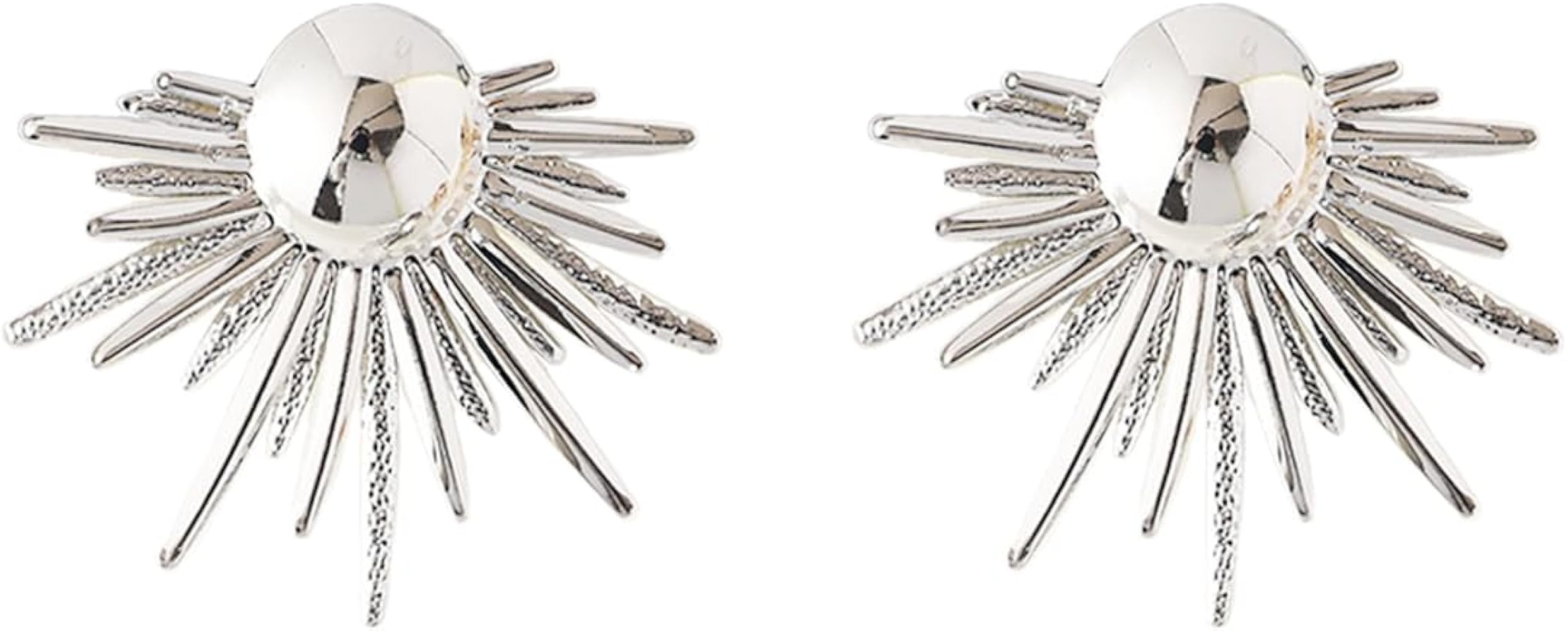 Rhinestone Silver Statement Earrings, Star Stud Earrings Fashion Design | Amazon (US)