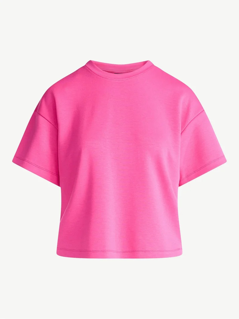 Scoop Women's and Women's Plus New Scubaknit Tee with Short Sleeves, Sizes XS-4X | Walmart (US)