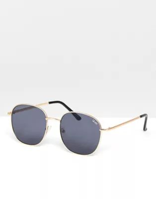 Quay Australia Jezabell round sunglasses in gold/smoke | ASOS (Global)