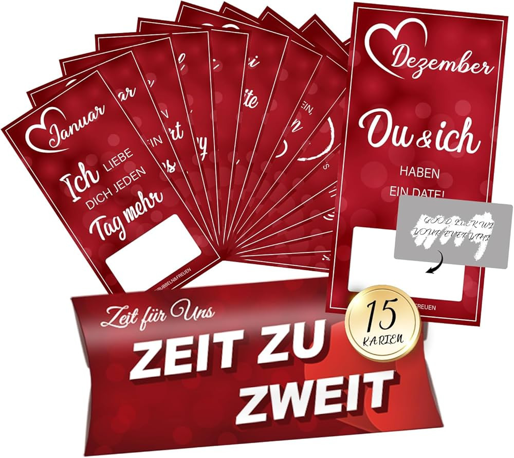 YSUVIN 1 Jahr, 15 Dates-Karten für Paare - Kreatives Personalisiertes Überraschungsgeschenk mit... | Amazon (DE)