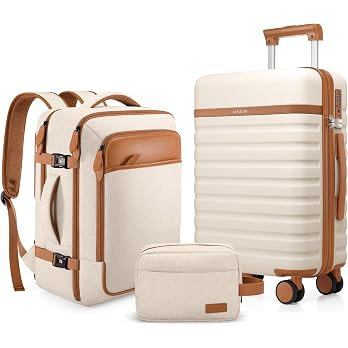 Luggage Sets 3 Piece, Carry On Luggage 20In With Spinner Wheels,PC Hardside Suitcase Set with TSA... | Amazon (US)