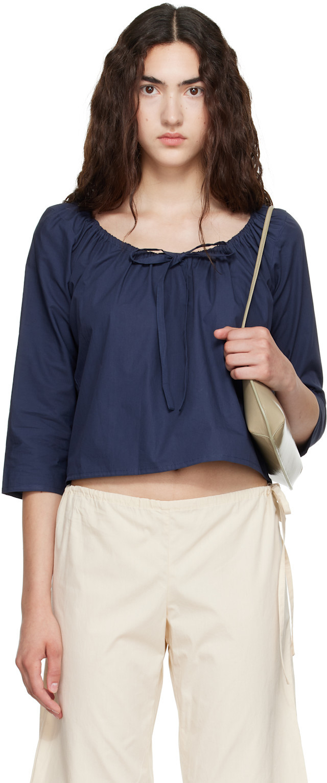 Brooke Callahan - Navy Scoop Top | SSENSE