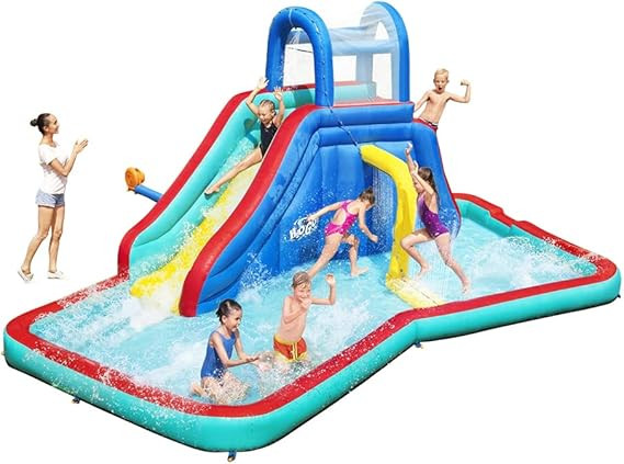 Bestway H2OGO! Waterfall Waves Mega Water Park | Inflatable Slide and Pool Fits Up to 6 Children | Amazon (US)