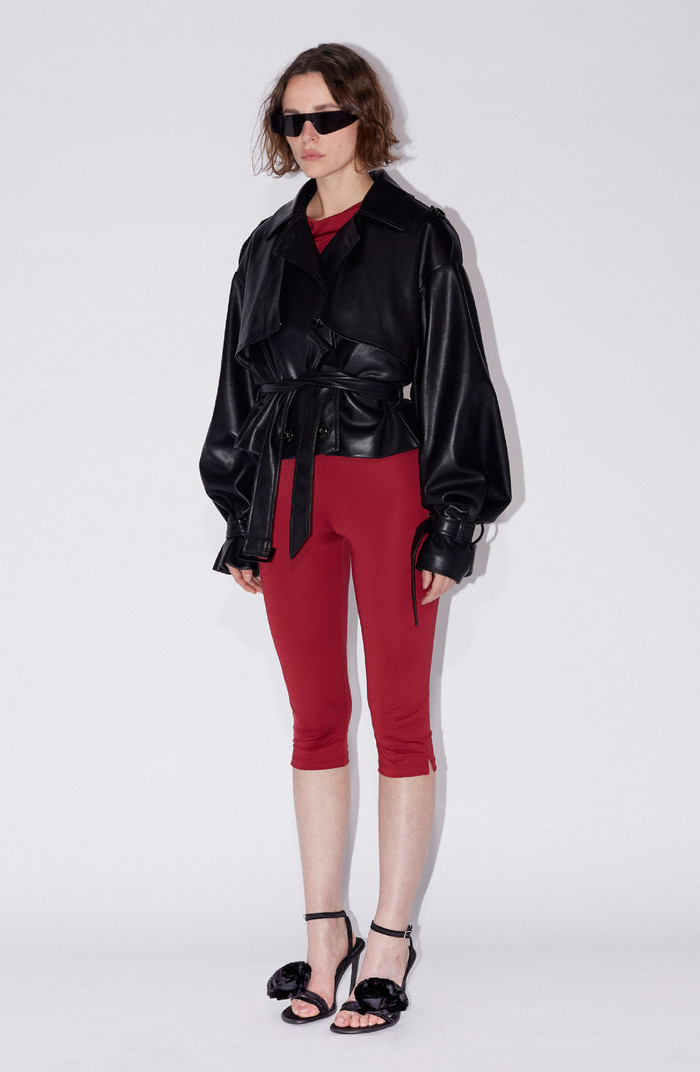 Cropped PU Trench Jacket | Nordstrom