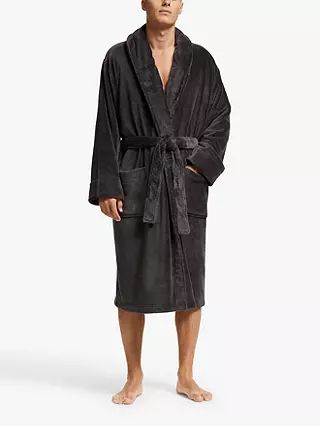 John Lewis Sheared Fleece Robe, Grey | John Lewis (UK)