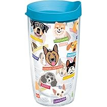 Tervis Flat Art - Dogs Tumbler with Wrap and Turquoise Lid 16oz, Clear | Amazon (US)
