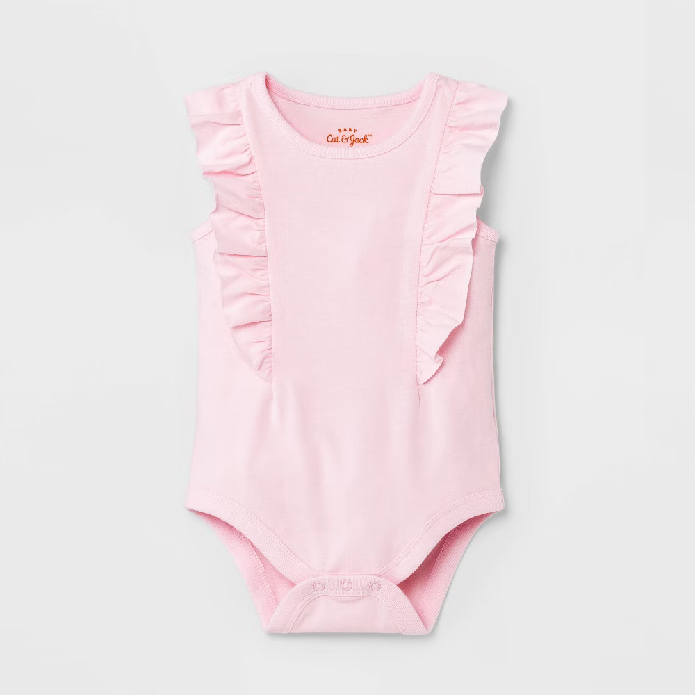 Baby Girls' Ruffle Bodysuit - Cat & Jack Light Pink 6-9M | Target