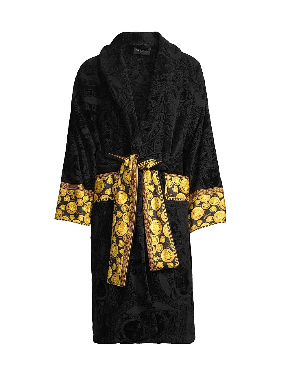 Men's Cotton Logo Bathrobe - Black Gold - Size XXL - Black Gold - Size XXL | Saks Fifth Avenue
